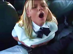 Two Blond School Girls Take A Ride On The Bus And End Up Sucking Its Cock Before Fucking It In An Intense Hardcore Scene.
